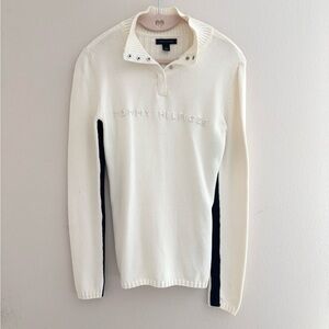 Tommy Hilfiger White Sweater with Black Accents